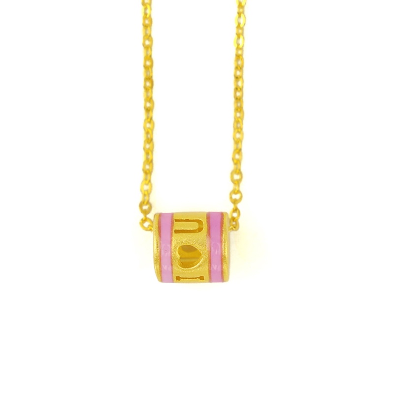 Goldkingdom Perhiasan Fashion 24 K Bangkok Aksesoris Ready Stock Cinta Neon Warna Tetes Lem Liontin Kecil Wanita Tulang Selangka Kalung