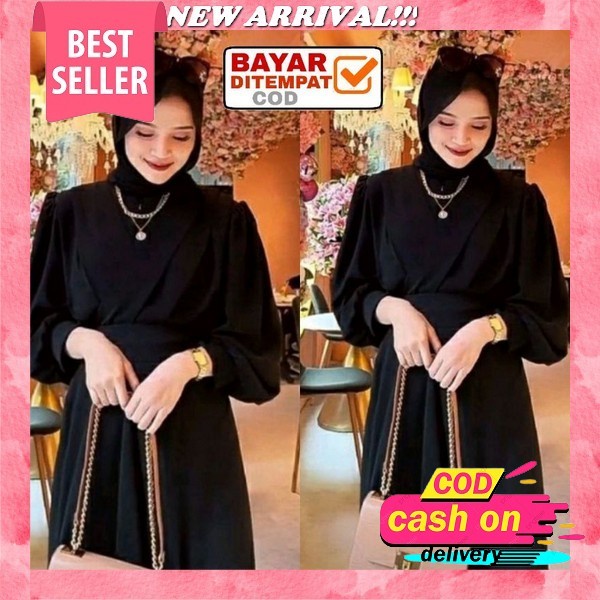 Sekarang Murah Irene Dress | Gamis Muslimah | Gamis Ibu Hamil | Gamis Satin | Gamis Maxmara Silk | G