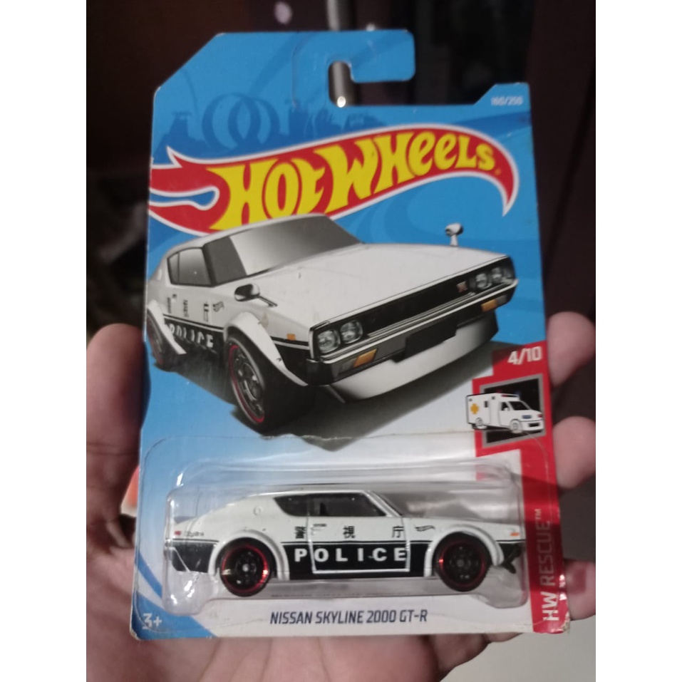 Hotwheels nissan skyline 2000 gtr kenmeri putih hitam police japan