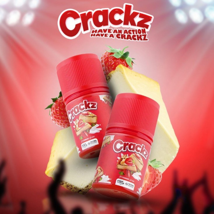 FREEBASE CRACKZ V5 STRAWBERRY CAKE 60ML LIQUID CRACKZ 100% AUTHENTIC