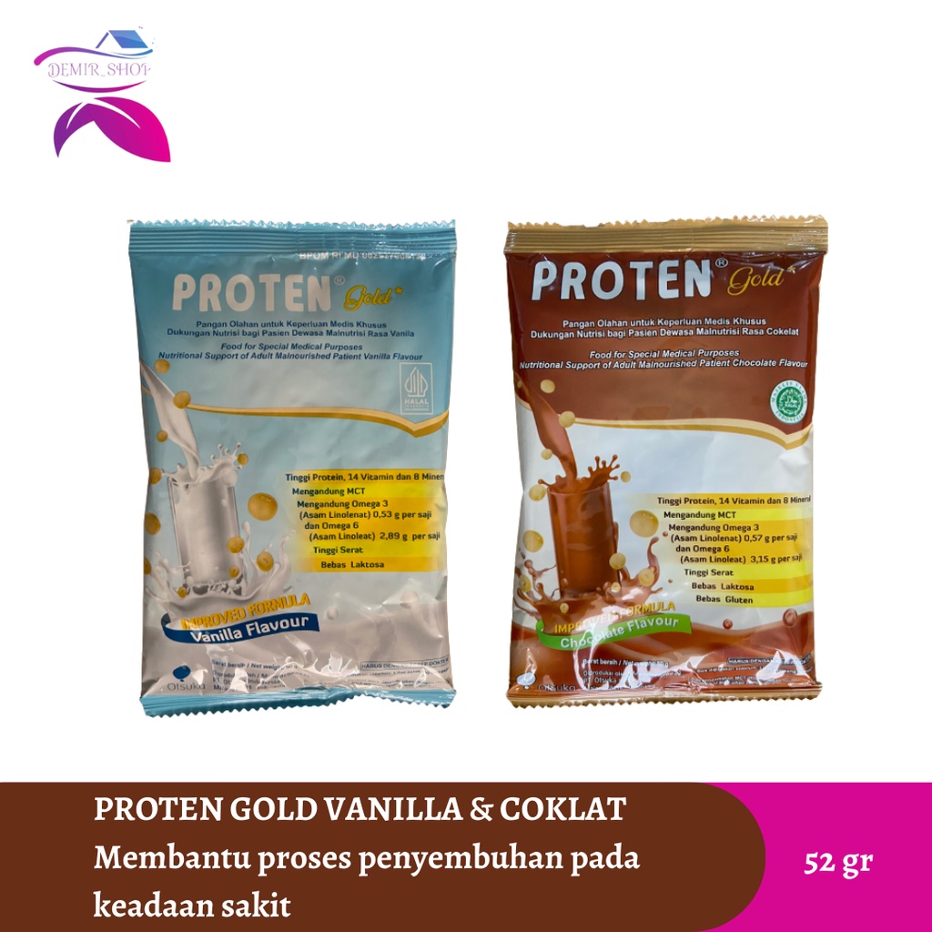 

Susu Proten Gold Vanilla & Coklat per Sachet 52 gr