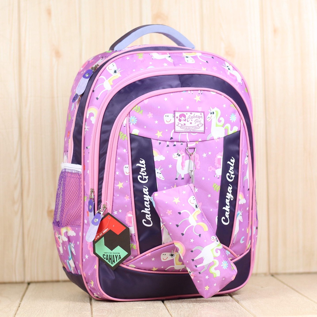 Tas Gendong Perempuan Kuda Pony Ungu Anak Anak Ransel Anak Murah Unicorn Lucu Fashion Anak Lucu Anak Tk Sd Bahan Dolby Tebal Free Rain Cover Bonus Tempat Pensil Perempuan Ungu