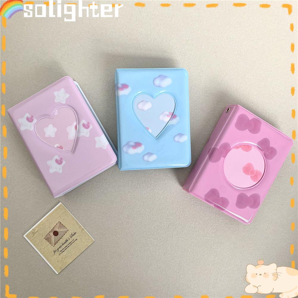 Solighter Photocard Holder Mini Bisa Ganti Tempat Penyimpanan Gambar Pola Ikatan Simpul Awan Dalam