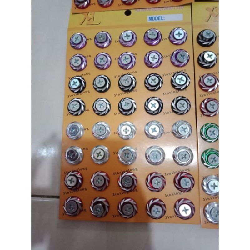 1 papan (40pcs) baut plat baut BK BL BB baut cnc variasi baut 10 baut bodi baut cnc asli plat bk mob