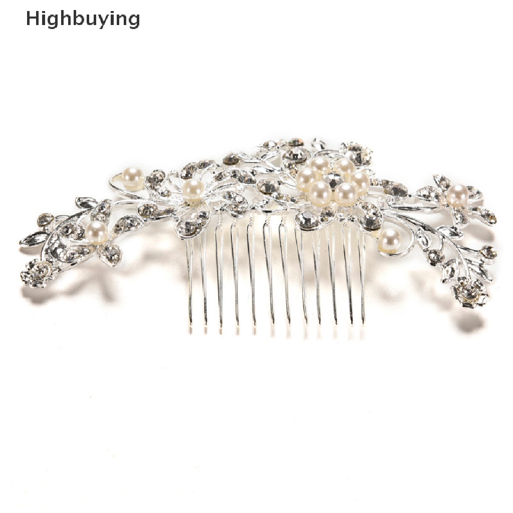 Hbid Baru Kristal Berlian Imitasi Pernikahan Bunga Mutiara Rambut Klip Sisir Rambut Untuk Wanita Pengantin Glory