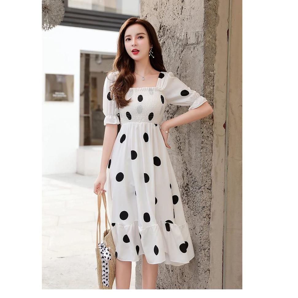 Harga Bersahabat Polka Doll Dress Import 1470 3M