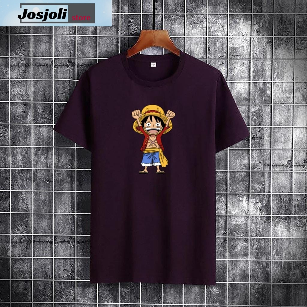 JOSJOLI_STORE/Baju Oblong Luffy Angkat Tangan/Atasan Pria Dewasa Lengan Pendek/L XL