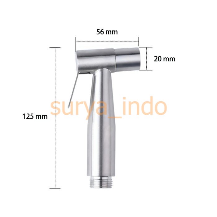 KEPALA BIDET STAINLESS DUDUKAN SHOWER CEBOK JETSPRAY JETSHOWER SILVER