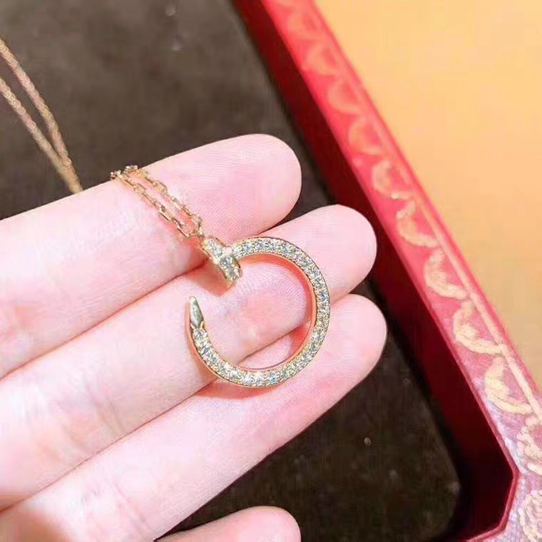 Kalung Bentuk Bulat | Rose Gold 18k | Kalung Rantai Klavikula Aksen Berlian | Sendok Garpu Bahan Stainless Steel | Bahan Titanium Steel | Aksesoris Rambut Untuk Wanita