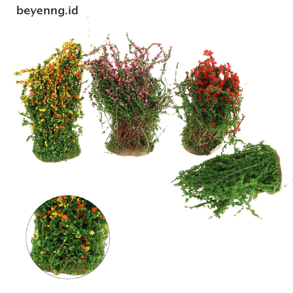 Beyen 1 / 12 Dollhouse Miniature Multicolor Flower Bush Green Plant Flower Model Toy ID