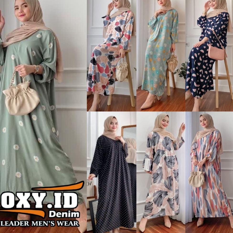 Ready daster long lengan panjang LD 120 PB 130 bawah mata kaki, daster panjang viral kekinian, daste