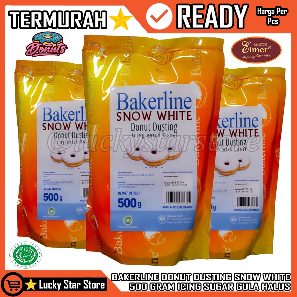 

BAKERLINE BAKERLINE DONUT DUSTING GULA HALUS ICING SUGAR 500 GR GRAM BAKERLINE DONUT DUSTING SNOW WHITE 500 GR POUCH BAKERLINE SNOW WHITE DONUT DUSTING 500GR 500GRAM GULA DONA TOPING TOPPING TOPENG DONAT DONUT HIASAN KUE GULA HALUS DONAT PREMIUM HALAL