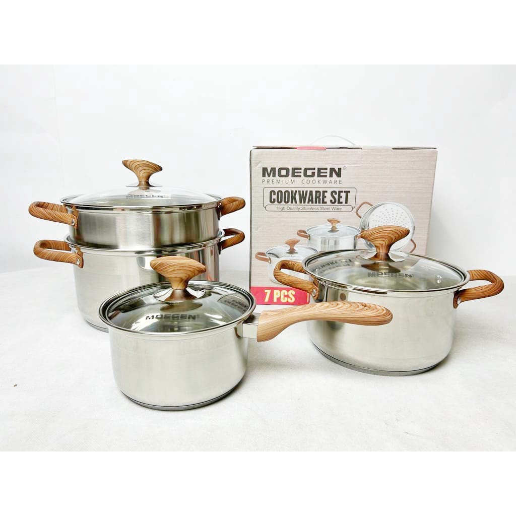 MOEGEN GERMANY 7 PCS COOKWARE STAINLESS STEEL ORIGINAL PANCI SET