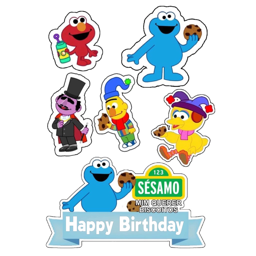 

TOPPER CAKE CUSTOM TOPPER ULANG TAHUN / HIASAN KUE SESAME STREET