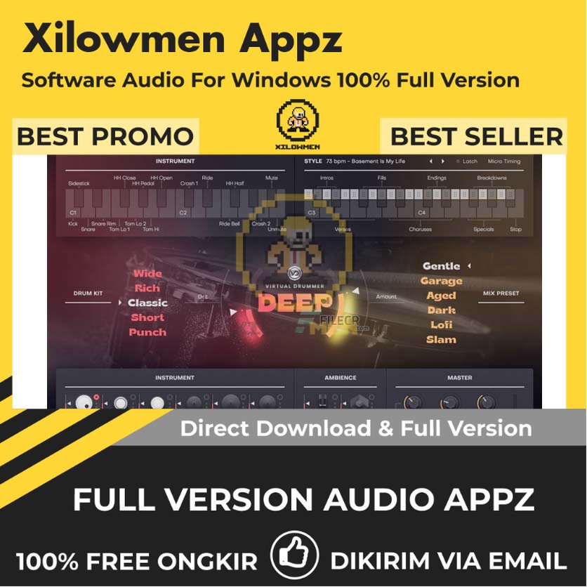 [Full Version] UJAM Virtual Drummer DEEP Pro Lifetime Audio Software WIN OS