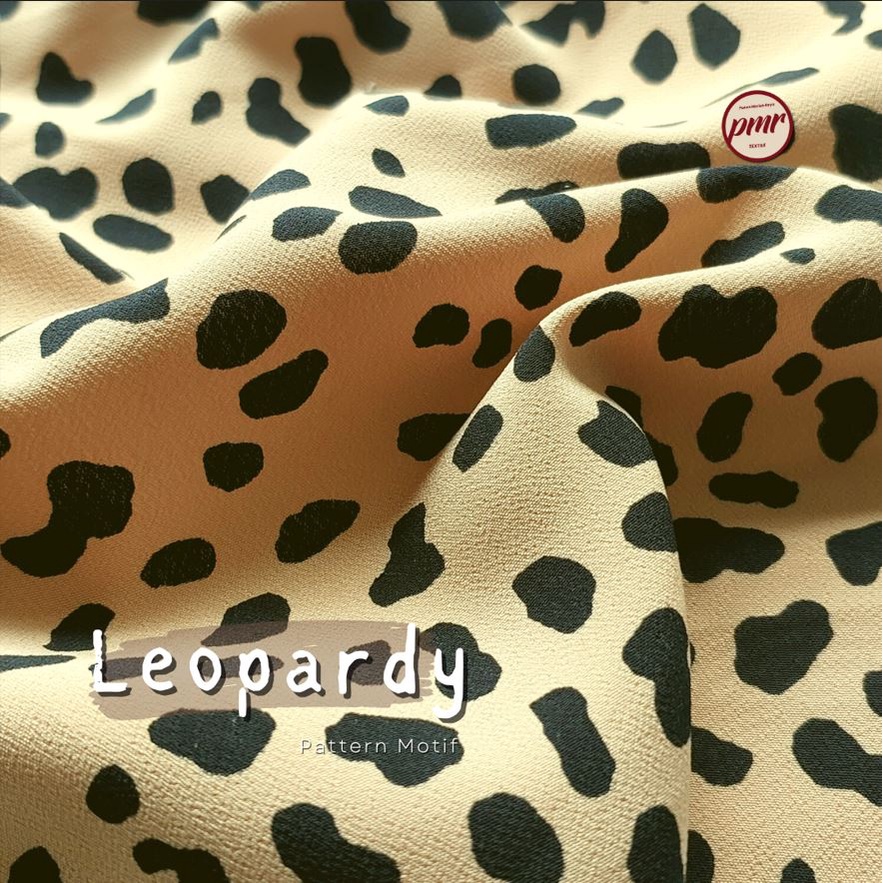Kain Polyester Motif Pattern " Leopardy " Kain Untuk Hijab dan Gamis Kain Kualitas Premium HARGA UNT