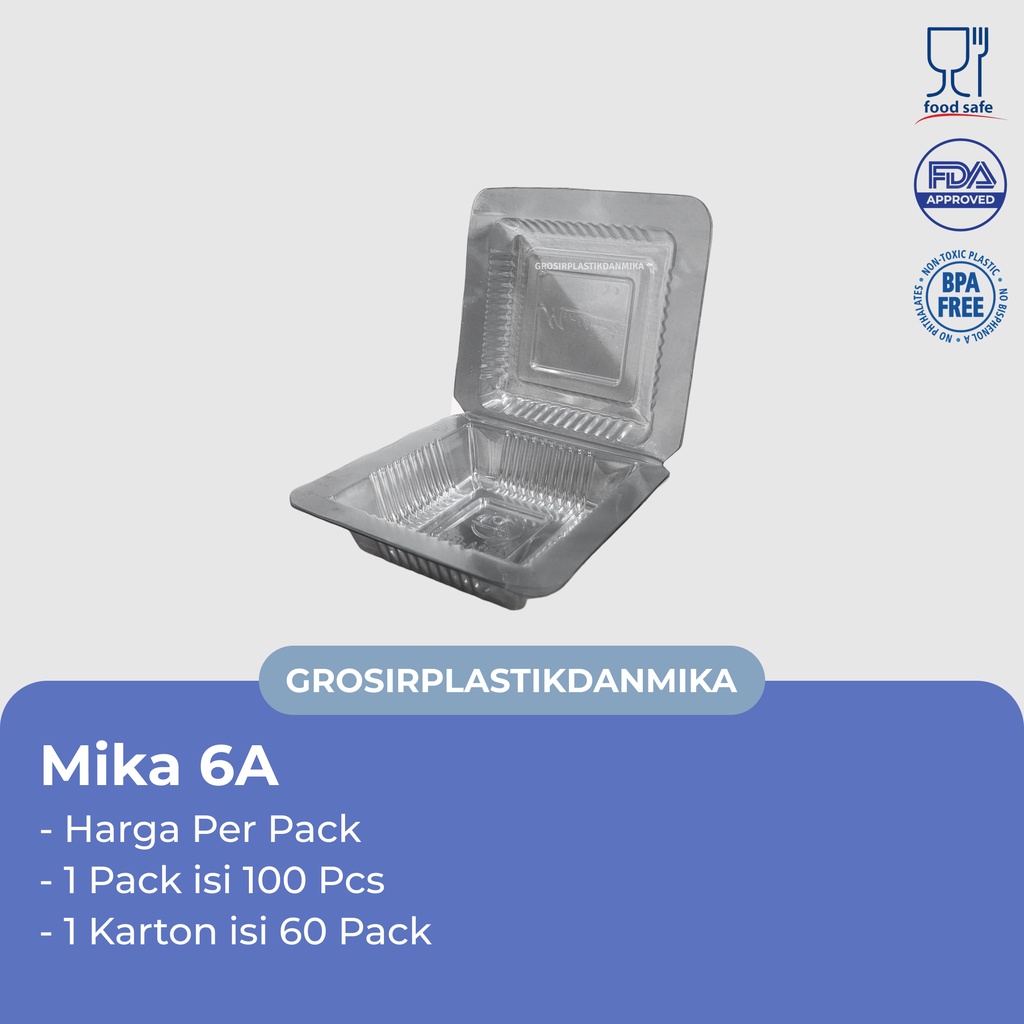MIKA PLASTIK KEMASAN KUE 6A / MIKA PLASTIK UKURAN KECIL 6A ISI 100 PCS