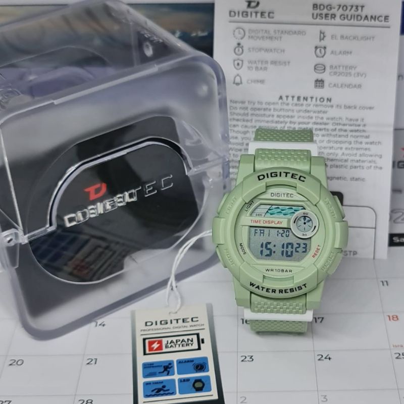 Jam Tangan Wanita Digital Digitec BDG 7073 Rubber Original Tahan Air