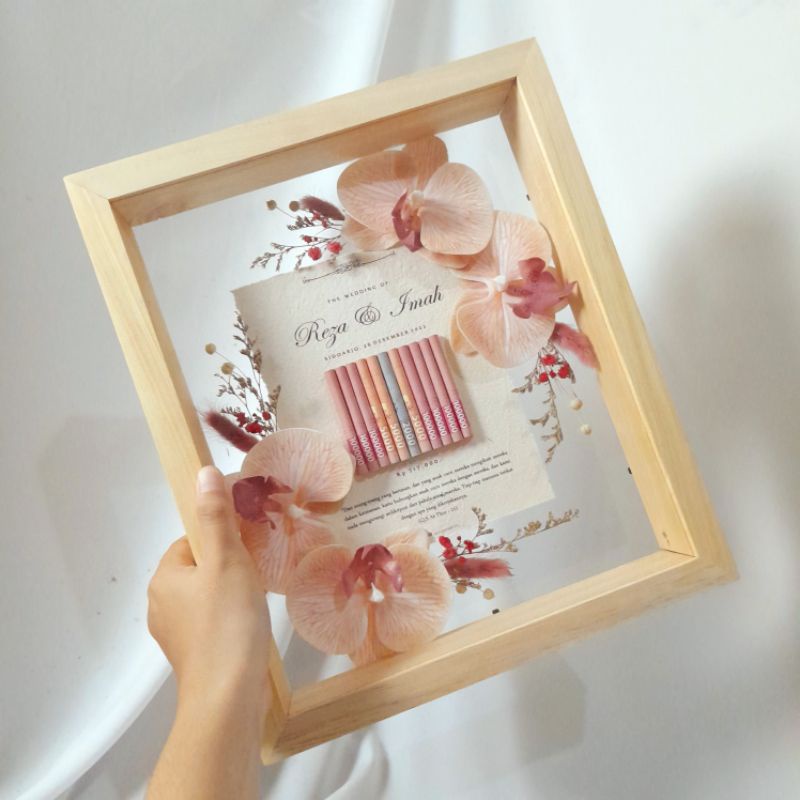 MAHAR AKRILIK | FRAME MAHAR SIZE 10R (25x30cm) | MAHAR ANGGREK | MAHAR PERNIKAHAN