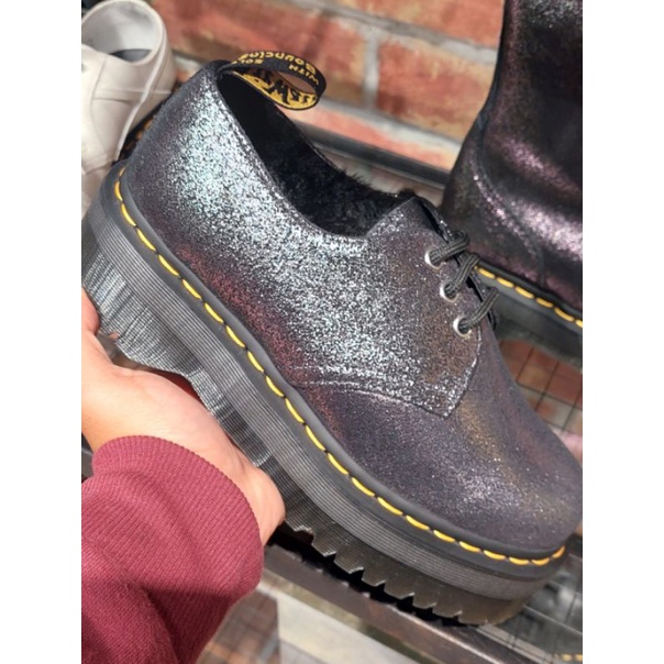 SALE SEPATU DOCMART DR MARTENS 1461 FAUX FUR LINED QUAD METALLIC NEW ORIGINAL