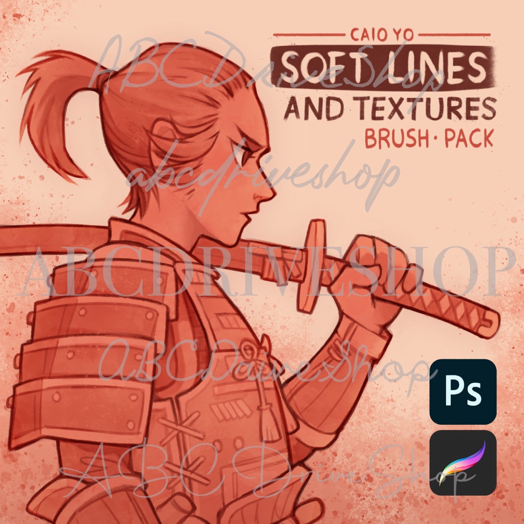 Procreate Brush - Soft Lines and Textures Brush Pack