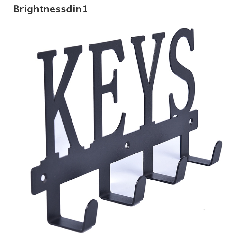 [Brightnessdin1] Gantungan Kunci Vintage Kait Penyimpanan Tempel Dinding Abu-Abu Rak Besi Gantungan Shabby Chic Butik