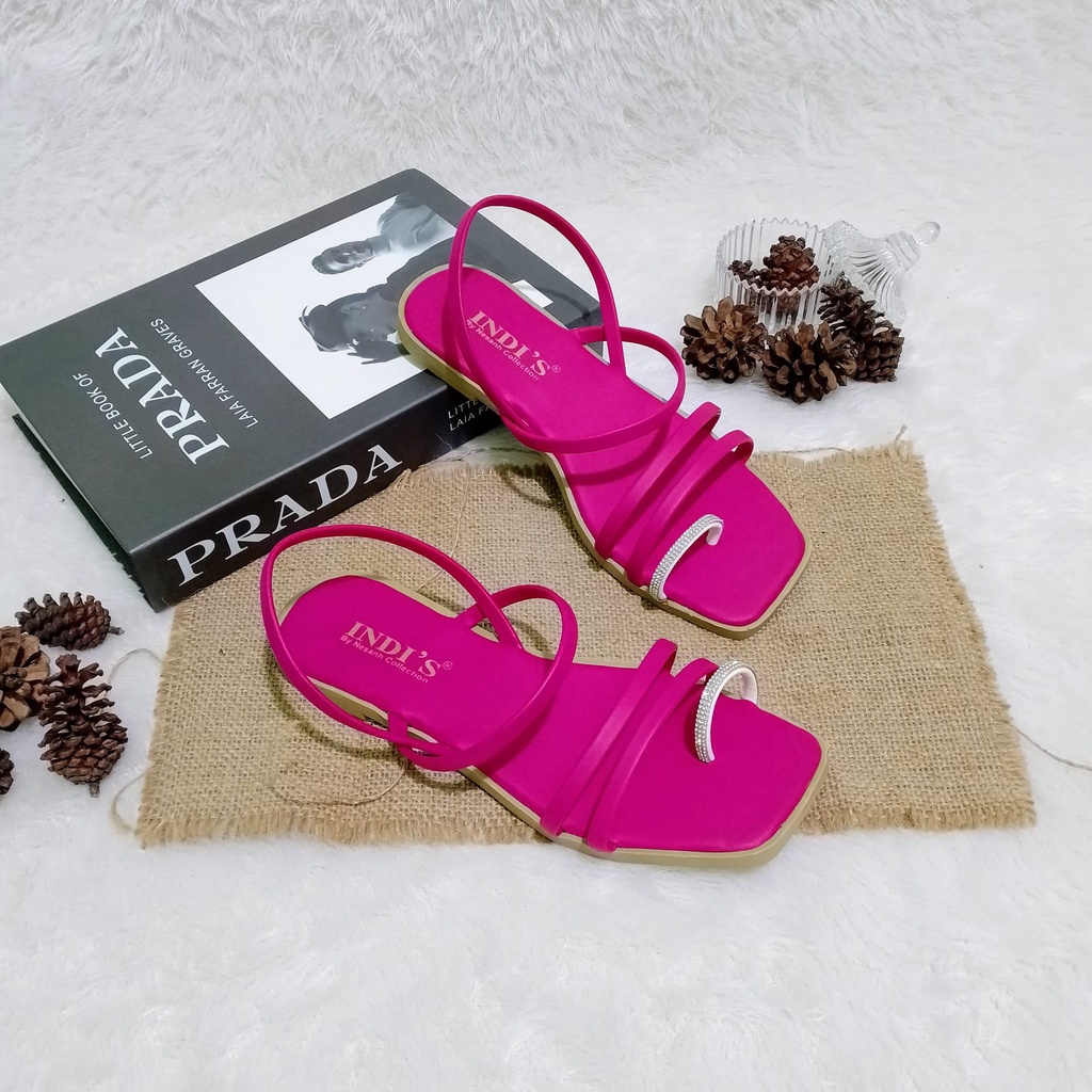 Sandal Wanita LIVIA by Nesanh Sandal Tali Wanita Kekinian Permata Mutiara Terbaru