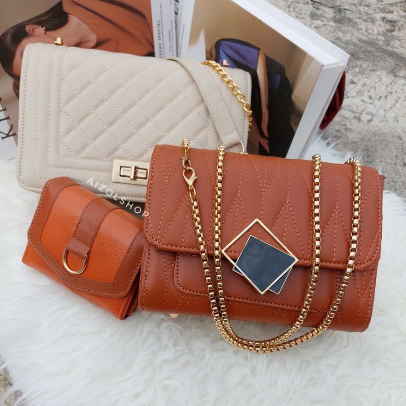 3 pcs paket bundling tas selempang murah