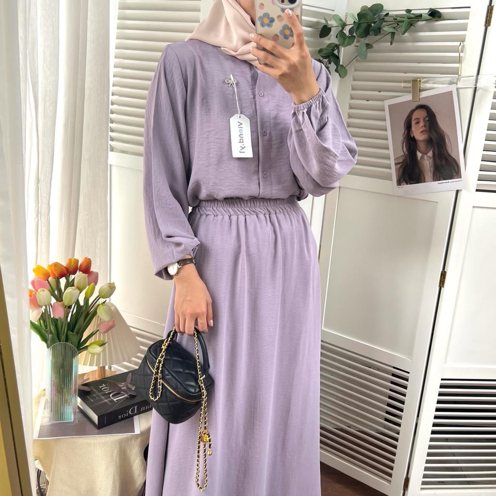 Setelan Maxi Fashion Casual Lengan Panjang / Atasan Tunik Wanita / Long Dress Cewek Korea E.38