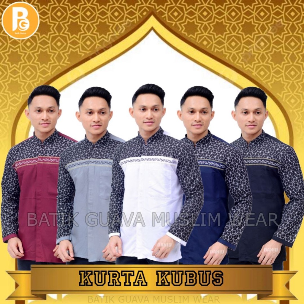 Baju koko Kurta Senopati pria dewasa lengan panjang terbaru 2023 bahan toyobo kombinasi katun By BATIK GUAVA MUSLIM WEAR