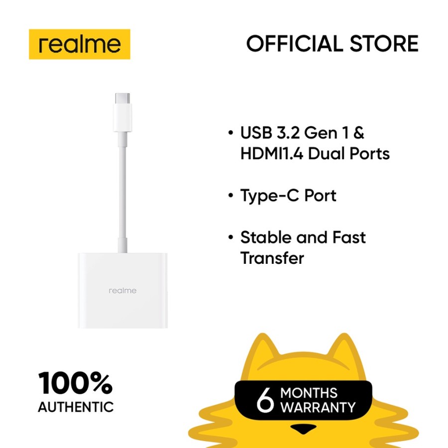 REALME USB Type C( Hub Macbook, iOS, Windows, Linux, Android ) - WHITE