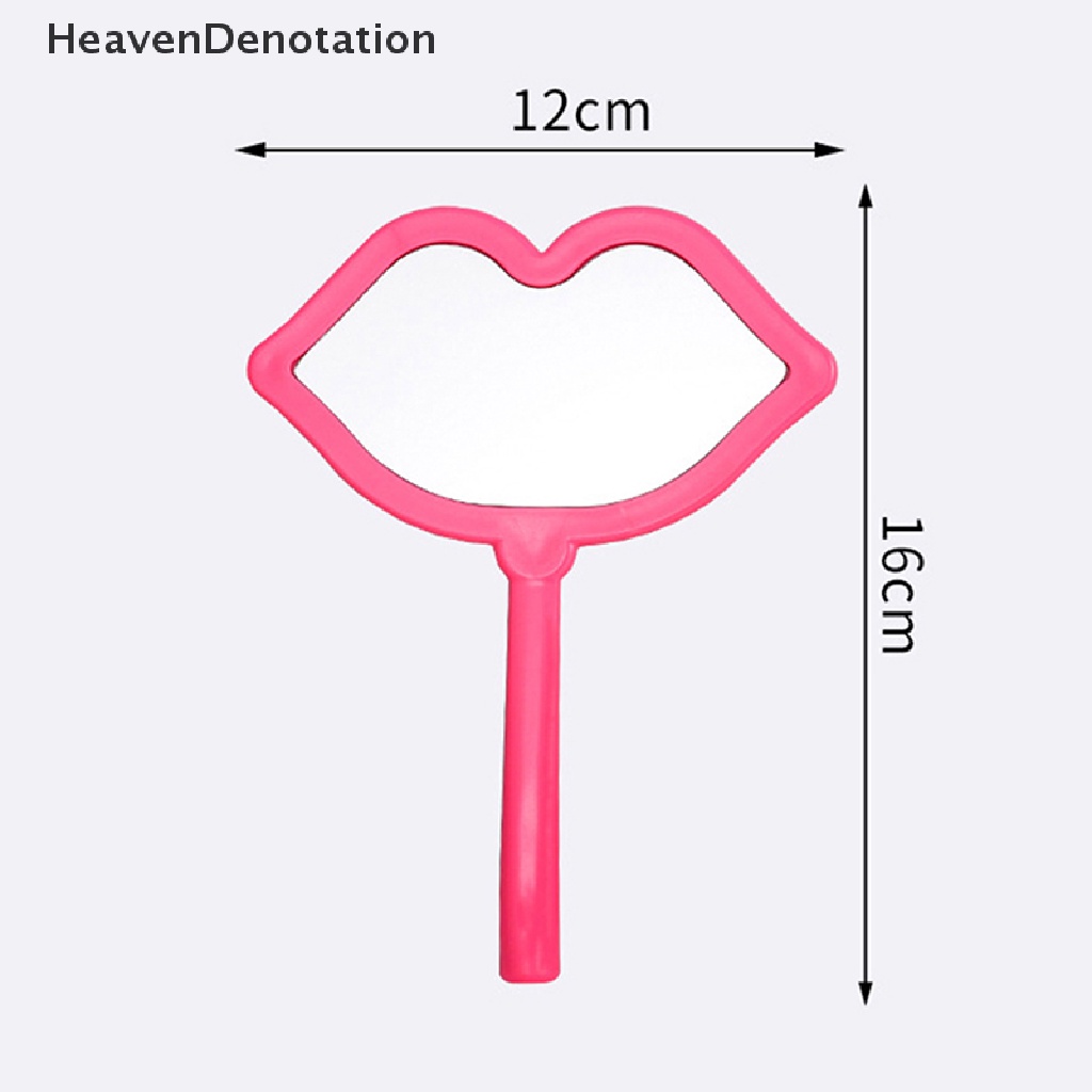 [HeavenDenotation] 1pc Cermin Rias Genggam Bentuk Bibir Makeup Mirror DIY Mini Cermin Kecil HDV