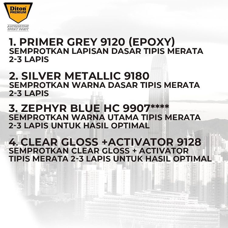 Pilok Pilox Cat Semprot DITON PREMIUM Harley Colors - Zephyr Blue HC 9907**** (400cc)