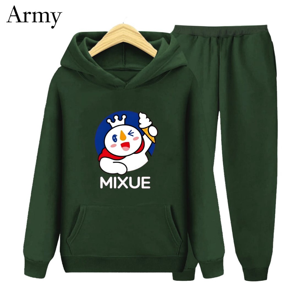 Hzl_outfit Setelan Sweater Hoodie Anak Laki-Laki Mixue/ Setelan Sweater Hoodie Anak Perempuan Mixue S,M,XL