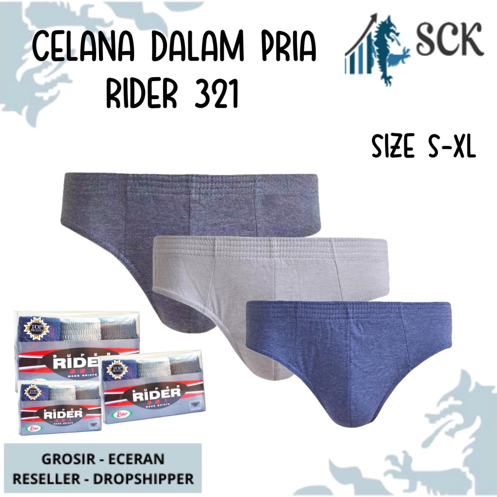 [ISI 3] CD Pria RIDER 321 Karet Bahan Katun Premium / Pakaian Dalam Pria / CD Laki - sckmenwear GROSIR