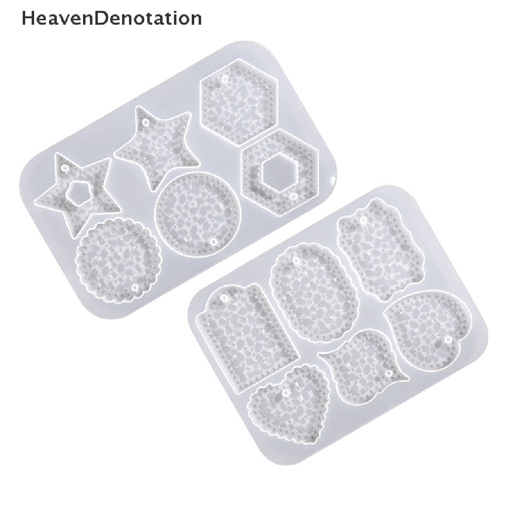[HeavenDenotation] Pola Berlian Bintang Bentuk Hati Tag Kristal Epoxy Resin Cetakan Dengan Lubang Geometris Bintang Berujung Lima Bulat Gantung Tag Liontin Gantungan Kunci Cetakan Silikon HDV