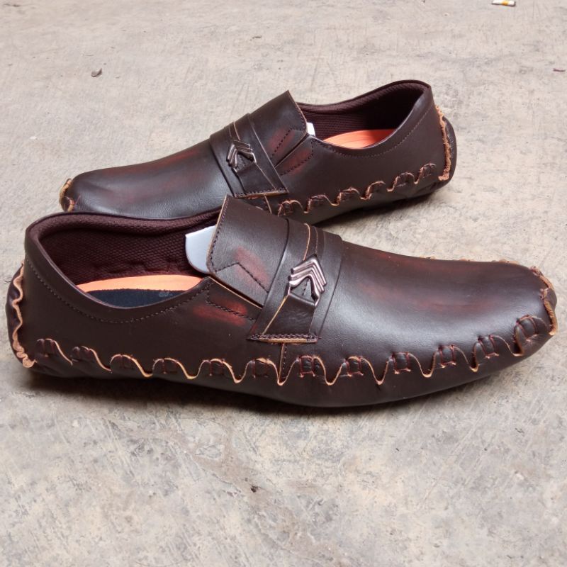 Pantofel Pria Kulit Asli Sepatu Model Kasual kulit pria