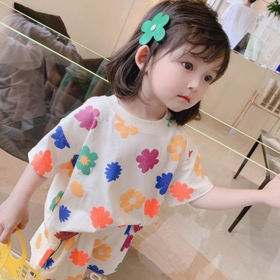 babyfit [3-8thn] BLOOMING PAINT baju setelan blus dengan celana pendek hotpants anak perempuan nyl-0612r