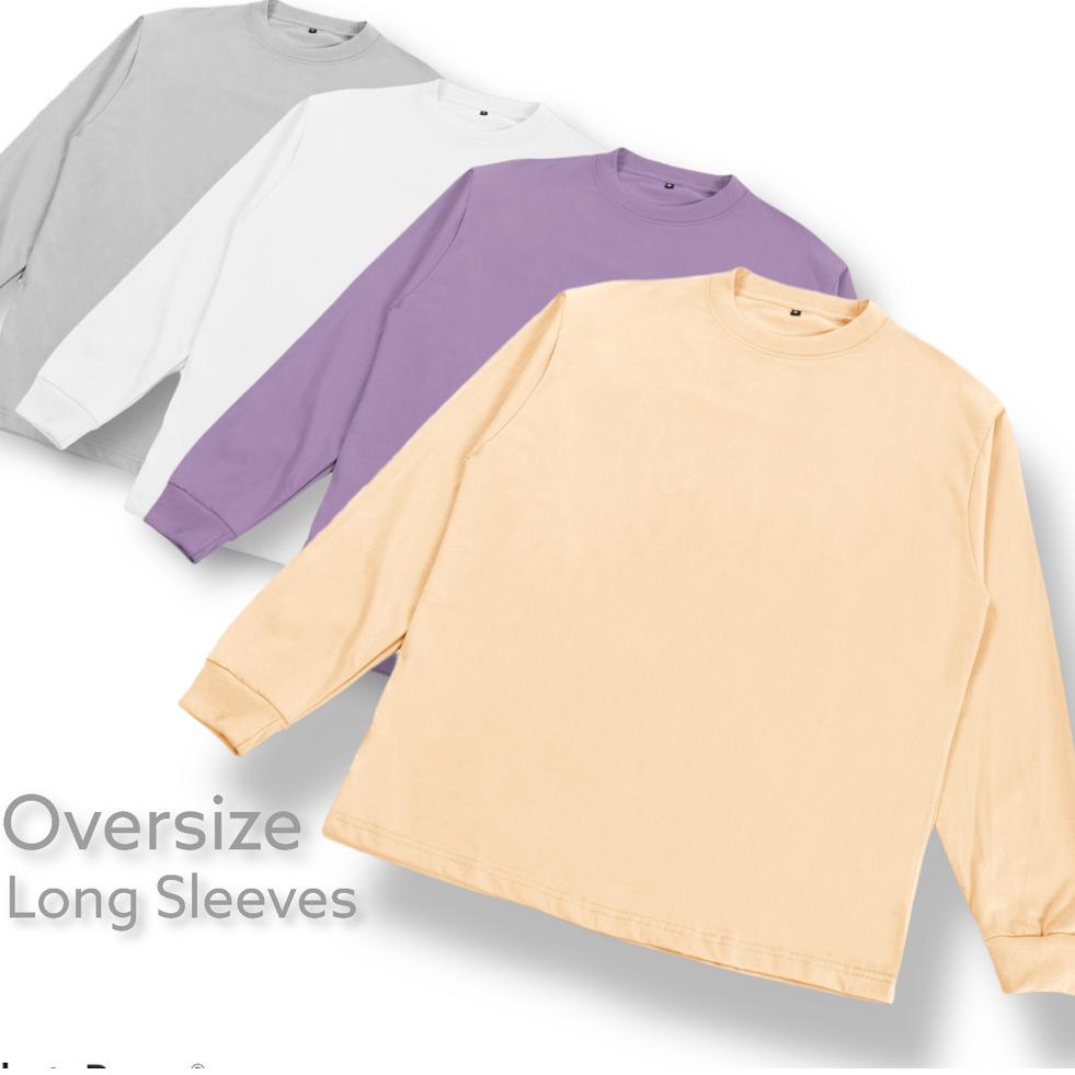 MENARIK Oversize Lengan Panjang 20s // Kaos Polos Oversized long sleeve tshirt Combed 20s Crewneck