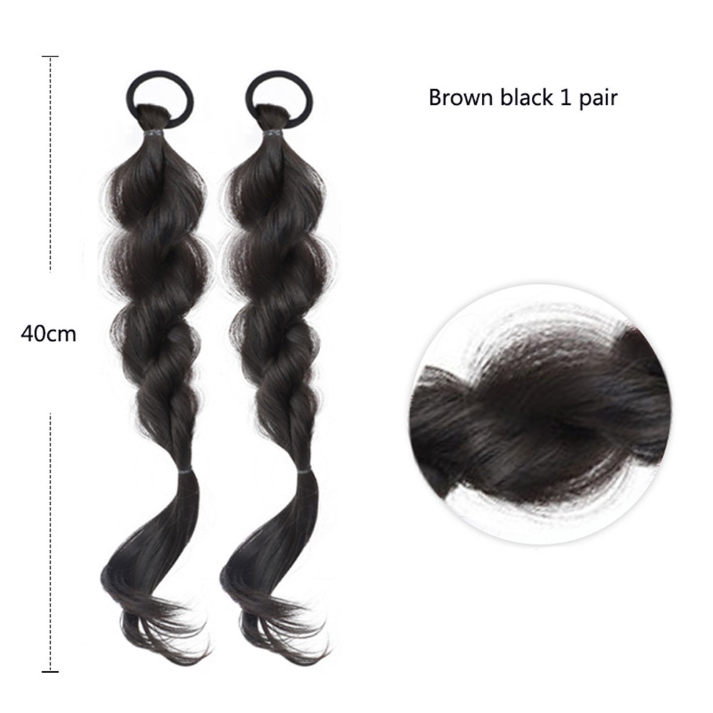 2pcs Korea Y2K Bubble Fluffy Twist Kepang Ponytail Wig Untuk Wanita Elfin Gadis Aksesoris Rambut Ekor Kuda Ekstensi Rambut