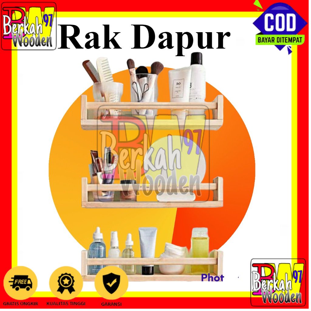 Rak Bumbu Dapur Wadah bumbu Kayu Jati Belanda