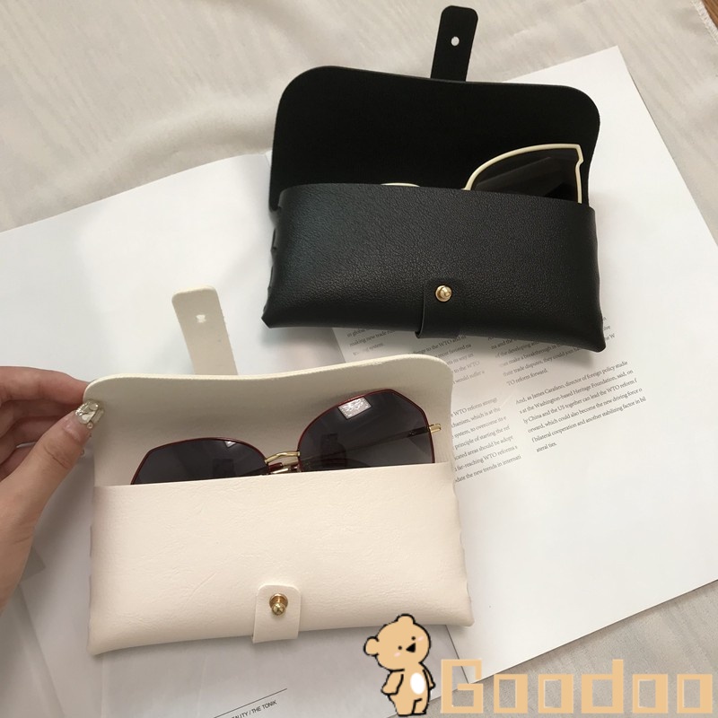 Tempat Kotak Kacamata Handmade Bahan Kulit  PVC Portable Box Kacamata Kota Korea Fashion Sederhana Gaya Aksesoris Kacamata-Doo