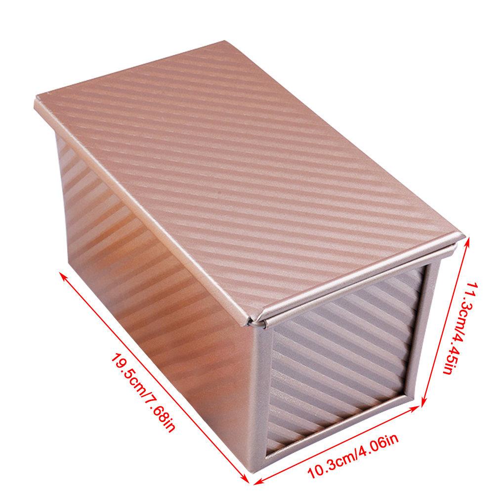 1pc Loaf Pan With Cover Bread Cetakan Kue Roti Bakar Anti Lengket Toast Box With Lid Gold Aluminized Bread Mould Cetakan Roti
