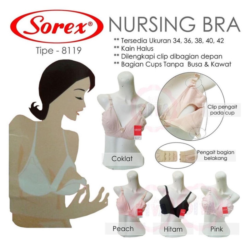 Sorex Nursing Bra Tanpa Busa 8119 Pakaian Dalam Ibu Menyusui BH Bra Menyusui Sorex