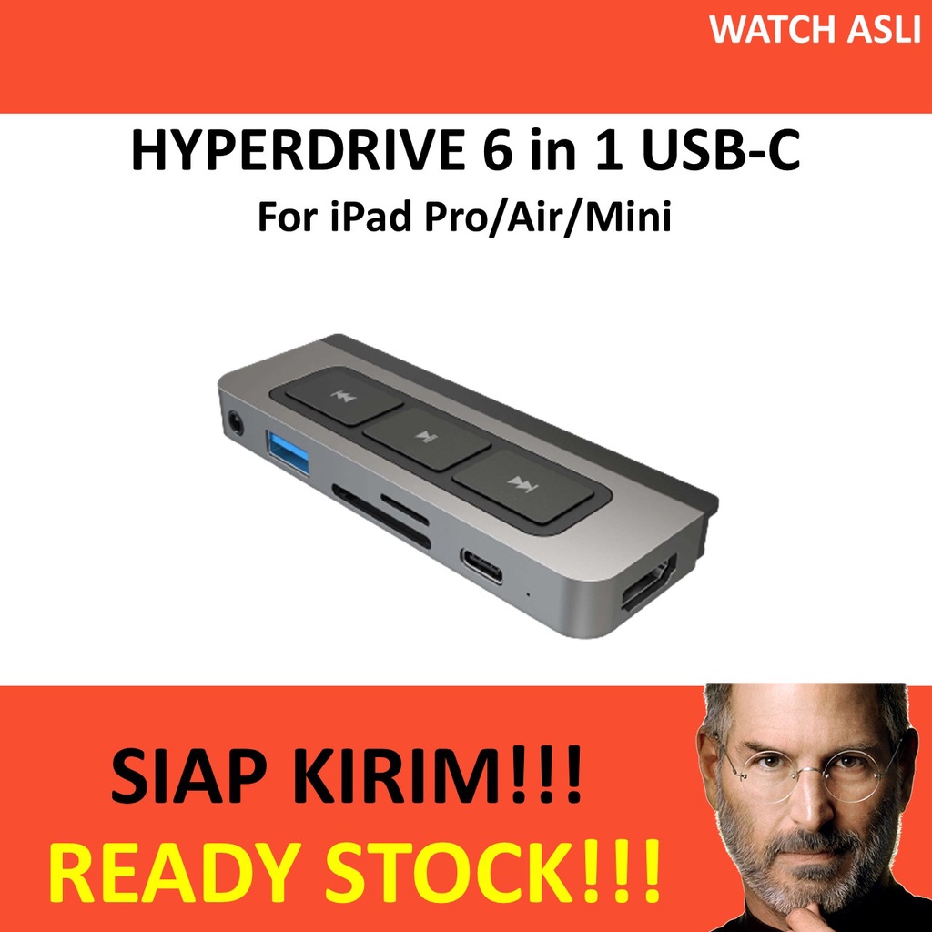 HYPERDRIVE 6 in 1 USB-C MEDIA HUB iPad Pro M1 iPad Air