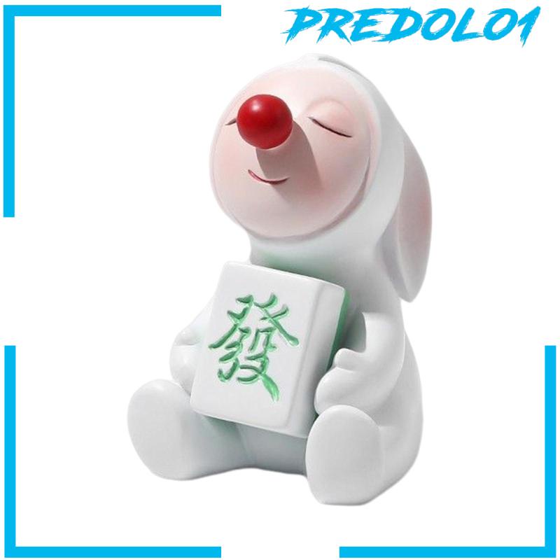 [Predolo1] Bunny Figurine Patung Kelinci Hidung Merah Hias Untuk Dekorasi Paskah Rumah