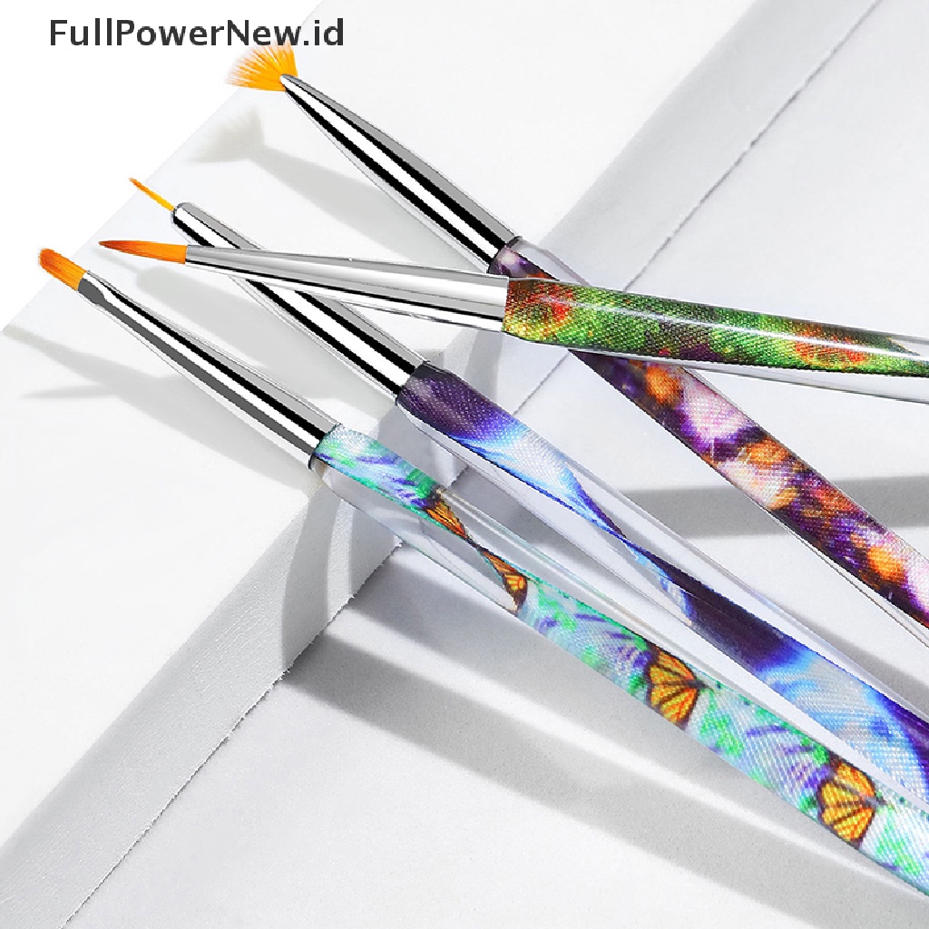 Power 1Pc Paku Ukir Gambar Kuas Garis Kuku UV Gel Brush Pen DIY Art Tool ID