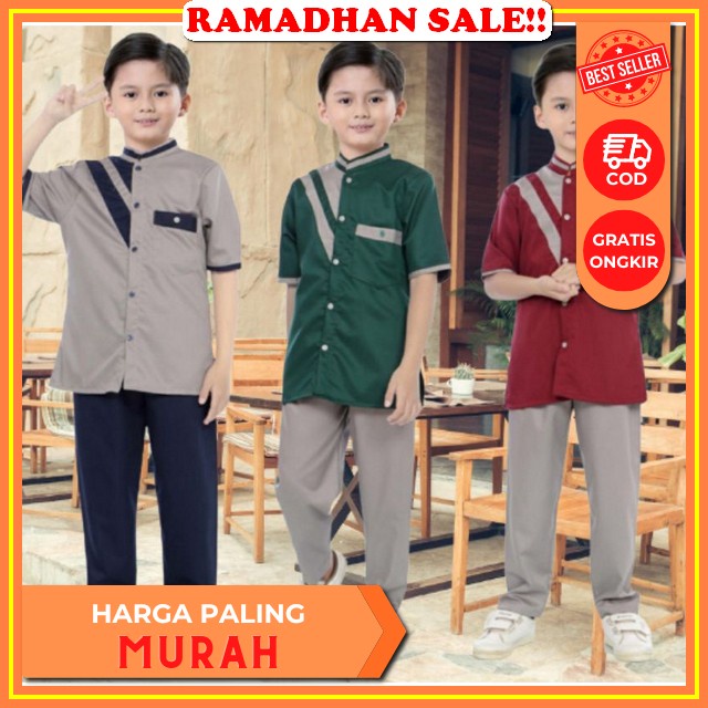 Setelan Koko Anak 2-12 Tahun Takiya / Koko Anak / Kurta / Baju Koko Anak / Baju Taqwa Anak / Baju Ku