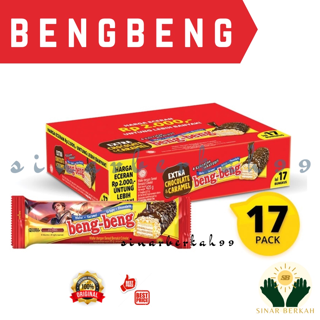 

Beng Beng / Bengbeng Wafer Coklat 25 Gram Isi 17 Pcs