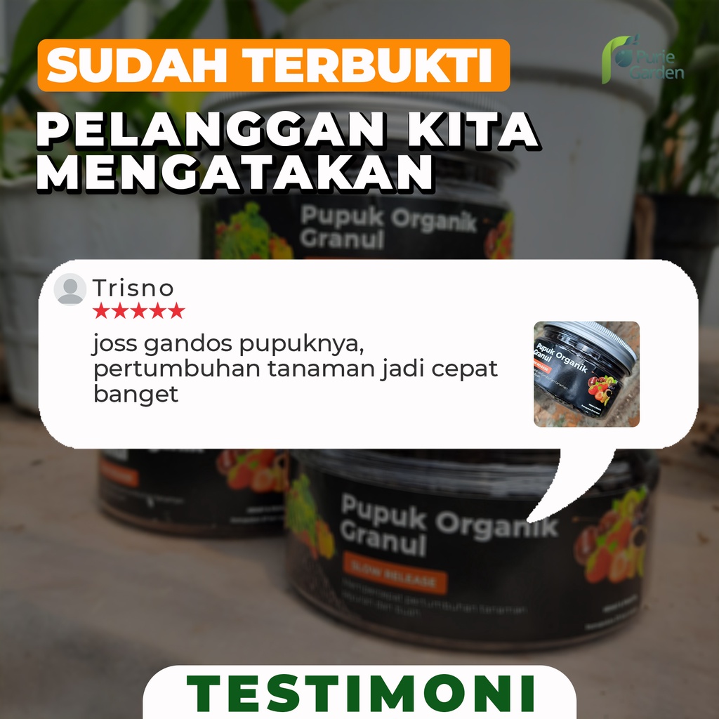 Pupuk Organik Granul Slow Release Cepat Panen Sayuran Buah dan Bunga PG KDR